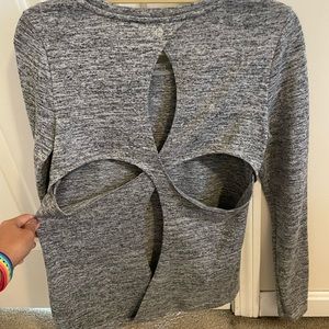 Gray butterfly cut top